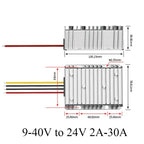 9-40V 12V 24V 36V to 24V 2A-30A Step-up/down DC Power Converter Car Voltage Stabilizer Boost Buck Module Solar Regulator