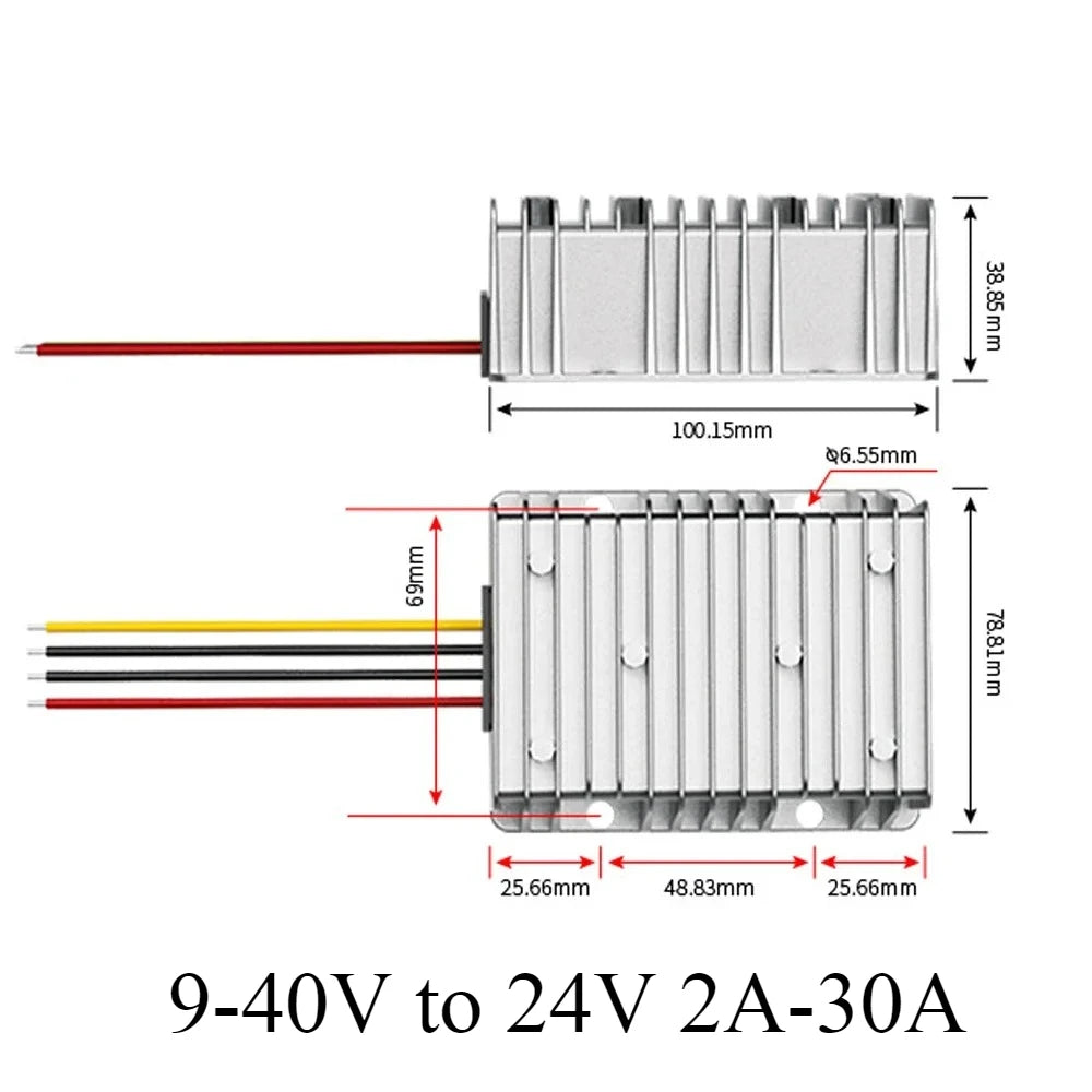 9-40V 12V 24V 36V to 24V 2A-30A Step-up/down DC Power Converter Car Voltage Stabilizer Boost Buck Module Solar Regulator