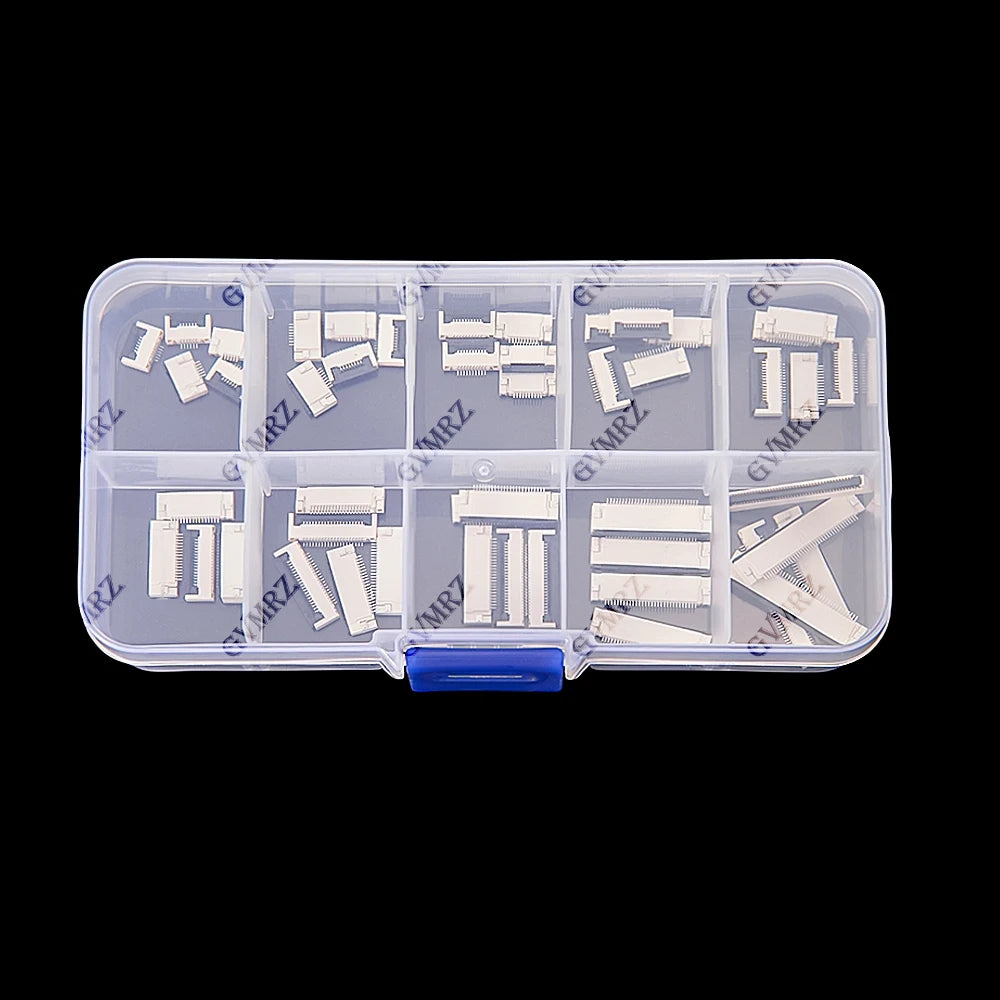 50PCS 6P 8P 10P 12P 14P 0.5mm Pitch Flip Type Under Clamshell Socket FPC FFC Flat Cable Connector 16P 20P 24P 30P 40P Kits