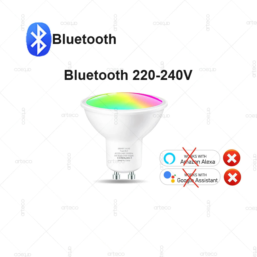 Tuya GU10 Smart LED Bulb WiFi Zigbee Bluetooth RGB 2700-6500K Dimmable Spotlight Lamps Smart Life APP Alexa Google Home Control