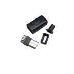 10Pcs Micro USB 5 Pin Soldering Type Male Plug Connector 5P MicroUSB Tail Charging Socket DIY Repair Plugs 4 in 1 Black White