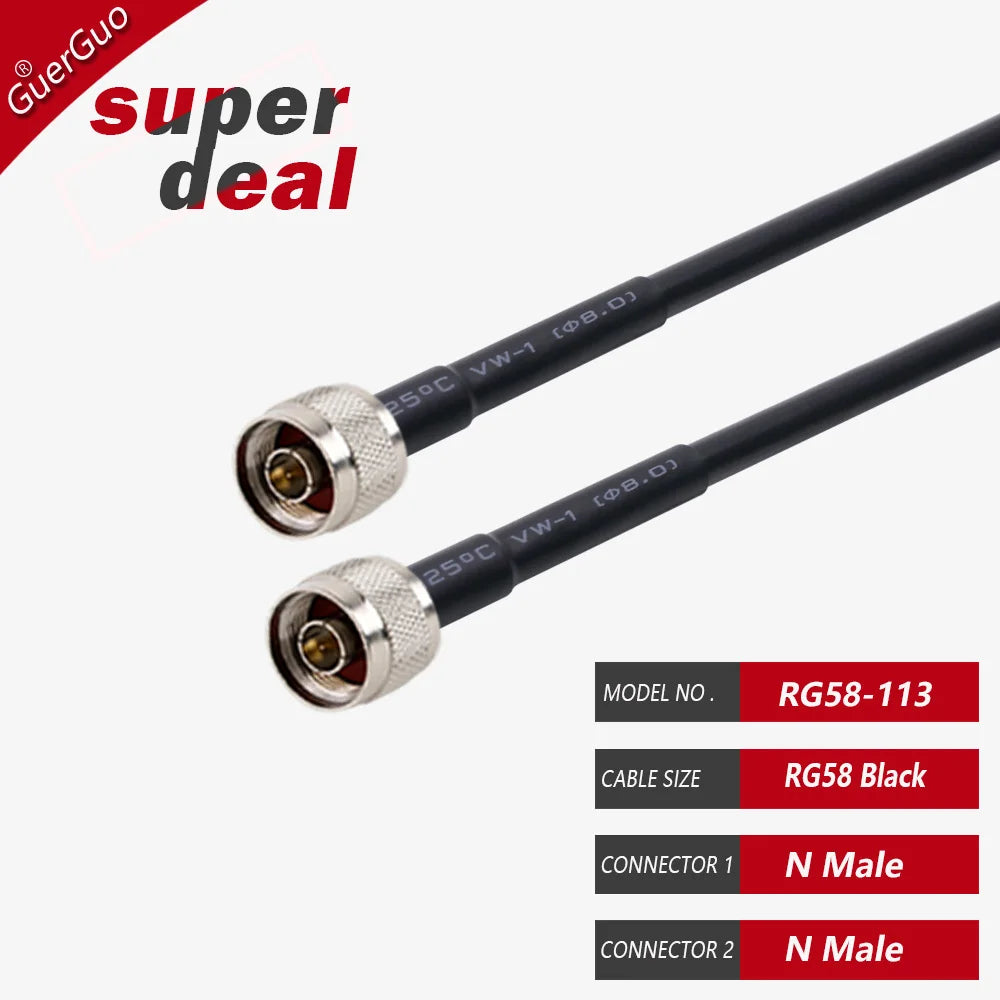 RF Connector N to N RG58 Cable N Male to N Male Female RF Coax RG-58 Pigtail 3G 4G 5G LTE Antenna Extension Jumper