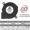 Gdstime Blower 5015 Fan 24V 50x50x15MM Turbo Fan 50MM Dual Ball Brushless Cooler Fan 8500RPM High Speed for 3D Printer Part