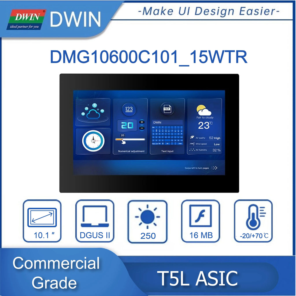 DWIN 4.3/7.0/10.1 DGUS2 Commercial Grade  HMI LCD Display Resistive Touch Screen With Shell Connect With PLC/Arduino/STM32
