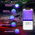 APP LED Motorcycle Car Atmosphere Ambient Foot Light Remote Control Flexible Waterproof Sound 12V Moto RGB Decorative Lamp Strip