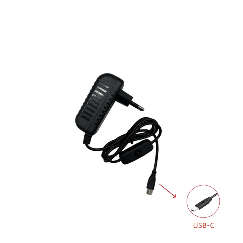 USB Type C 5V 3A Raspberry Pi 4 Power Adapter ON/OFF Switch Power Charger EU US UK AU Plug Power Charger for Orange Pi 3B Zero 3