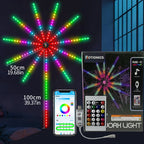 RGBIC Firework Strip Lights LED USB Powered Room Decor with Realistic Blooming Visuals BT APP Control Neon Strip USB 5V Changing Smart Lamp Sync Music Bedroom Decor Dream Light
