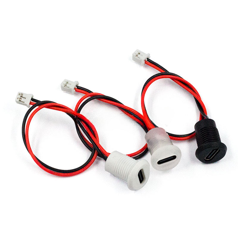 5PCS 2Pin - 6Pin USB-C Connector Type-C Waterproof with PH 2.0 Nut Locking Panel Mounting TPC Waterproof Fast Charging Jack Por