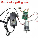 Gear reduction motor, capable of forward and reverse rotation, with adjustable speed. 36mm gearbox, 36 - 3530