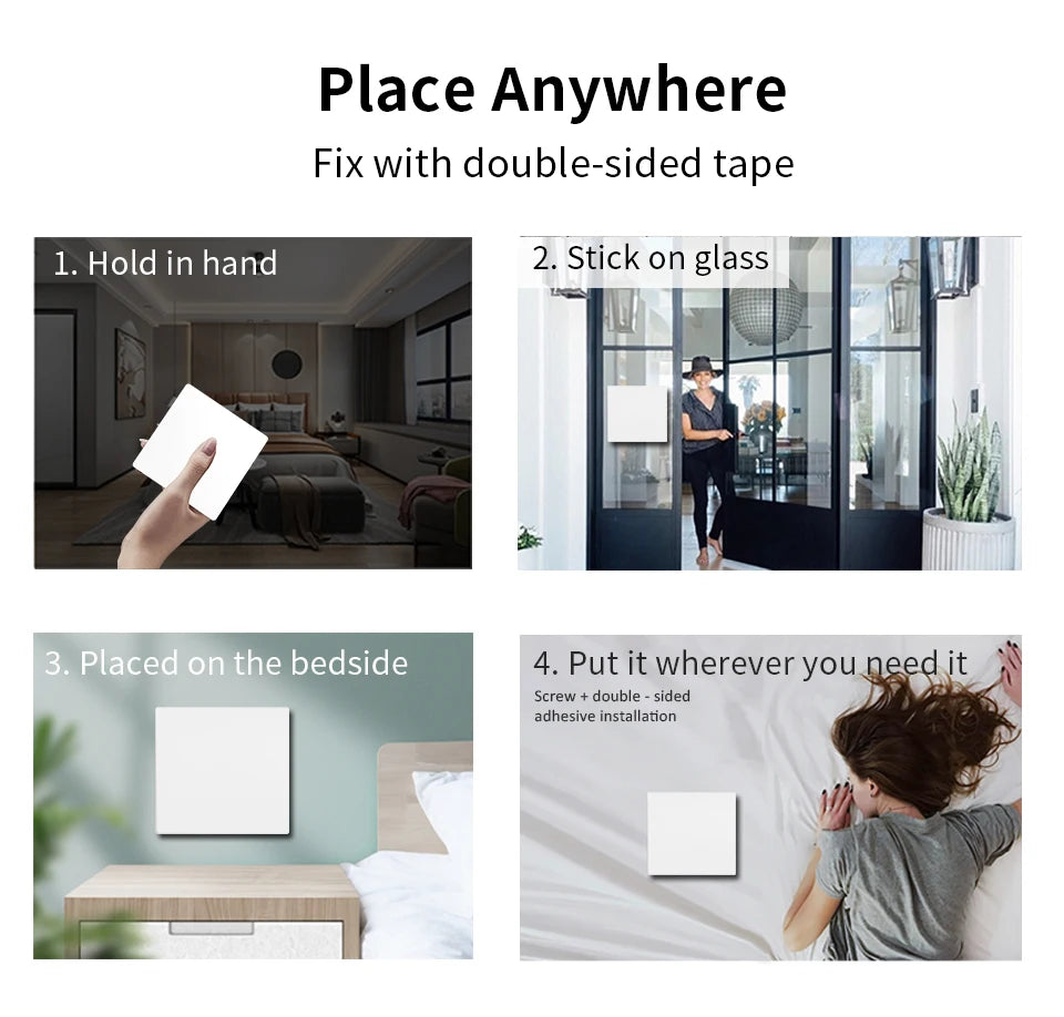 LVGEMSS Smart Wireless Switch RF433 Self-Powered Push Button Wall Panels Remote Controller Light Switch Waterproof Wall Switch