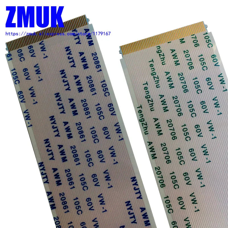 50Pin Forward-Type Ribbon FFC AWM 20861 105C 60V Flexible Flat Cable