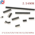 10pcs 2.54mm Double Row Male PCB Board Pin Header Connector Strip Pin Header 2 * 2/3/4/6/8/10/12/15/20/40P For Arduino
