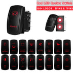 CUSTOM Dual RED Led Laser Etched Rocker Switch ON-OFF ON-OFF-ON (SPST DPDT) for ARB/Carling/NARVA 4x4 Caravan Accessories SUV