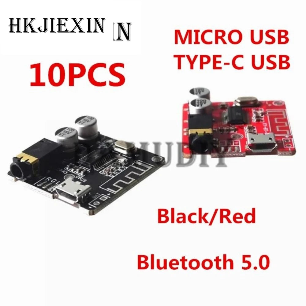 JX 10Pcs Bluetooth Audio Receiver Board Bluetooth 5.0 MP3 Lossless Decoder Wireless Stereo Music Module 3.7-5V XY-BT-Mini TYPE-C