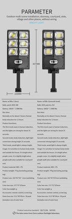 LED Super Bright Outdoor Solar Powered Lamp Waterproof Motion Sensor Human Induction Solar Garden Light Yard Garage Light