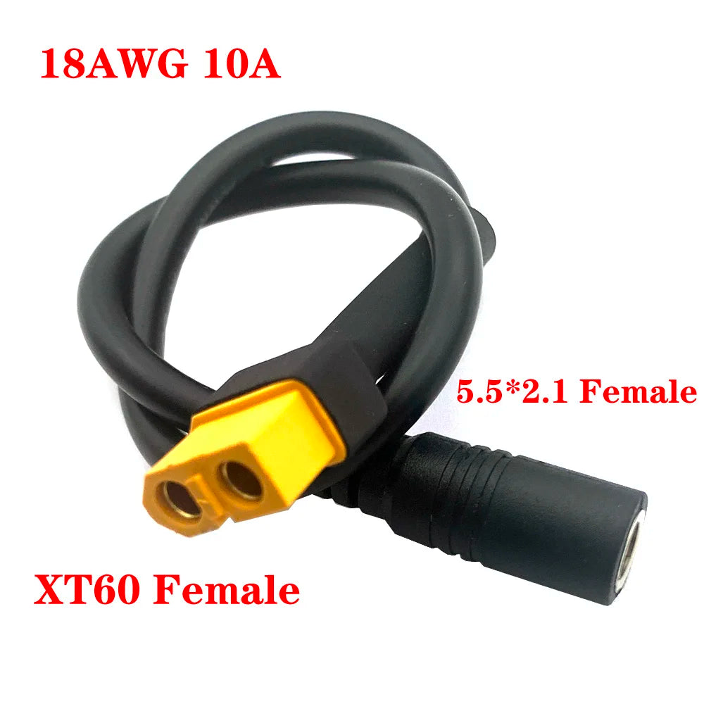9pcs XT60 Male/Female To DC 5.5*2.1 5.5x2.5mm Charging Adapter Converting Wire 10A/15A 5521 5525 Conversion Plug Connector Cable