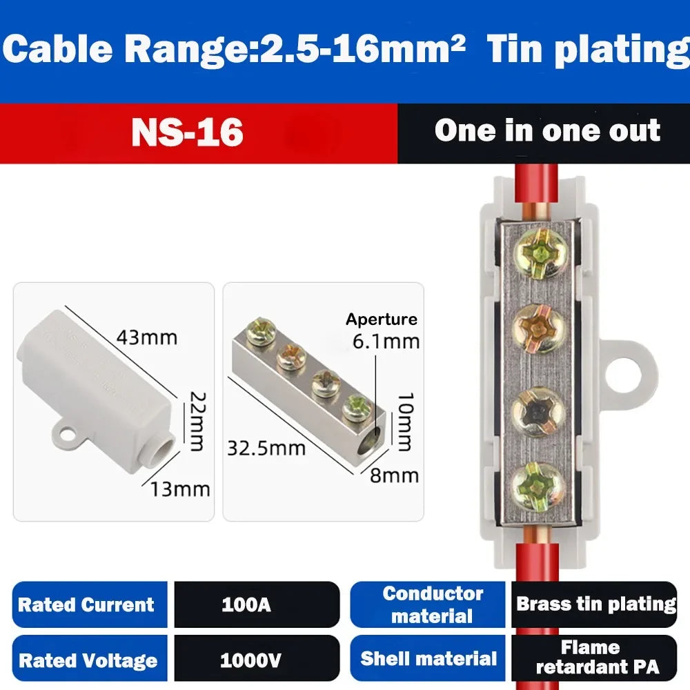Wire Connector High Power Splitter Quick Electrical Cable Terminal Blocks Junction Box Connectors Large Current Conductor Brass