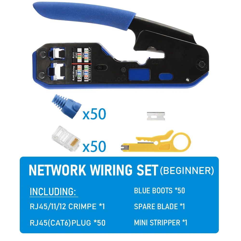 RJ45 Crimping Tools Pliers Network Cable Crimper Wire Stripper Cutter Ethernet Clip Tongs RJ45 RJ12 RJ11 Cat6 Cat5e Cat5