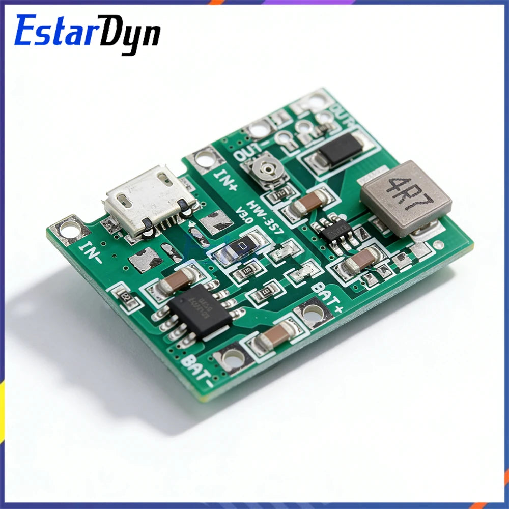 Lithium Li-ion 18650 3.7V 4.2V Battery Charger Board DC-DC Step Up Boost Module TP4056 + MT3608 DIY Kit Parts