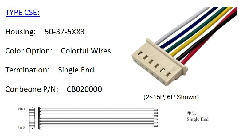 50375043 Wire harness, MOLEX Mini-SPOX 2.50mm Pitch Cable, 50-37-5043， 4P,  5264-04 ， Off The Shelf
