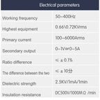 Aperture 40mm 0.5 Split Type Current Transformer QXDL Clamp Type Transformer Electric Meter Matching Current 100A 250A 400A