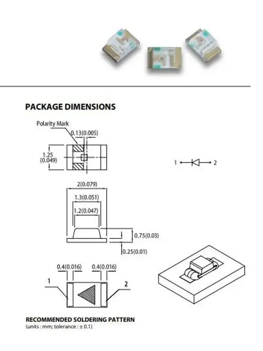 10pcs APT2012F3C EMITTER IR 940NM 50MA 0805 Infrared (IR) Emitter 940nm 1.2V 50mA 1.2mW/SR @ 20mA 120° 0805 (2012 Metric) SMD