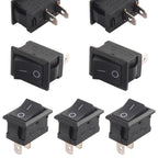 Black Snap-in Rocker Switch 2 Pin Power Switches SPST Boat-Shape Push Button Switches 15x21mm Toggle Switch KCD11 / KCD1