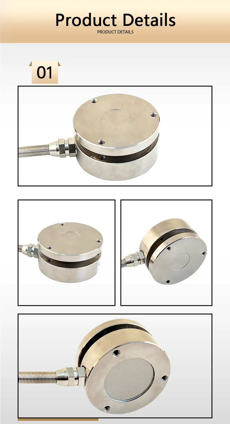 25mm/58mm Mini Compression Load Cell Sensor, 10kg-5t Optional,mV/V Output with Digital Force Display Indicator Meter 220V Supply