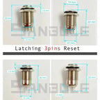5pcs 12mm Metal Push Button Switch Self-locking Latching/Momentary Reset Waterproof High/Flat Round 2/3 pins Nickel plated brass