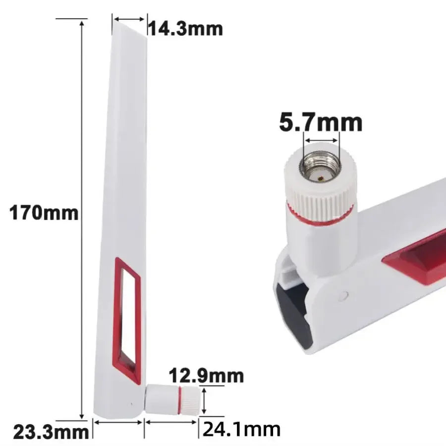 Dual Band Universal WiFi Antenna for Amplifier, WLAN Router, Signal Booster, Male SMA, RP-SMA Male, 12dBi, 2.4G, 5G, 5.8GHz,