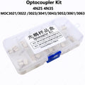 10Values Optocoupler kit 4N25 4N35 MOC3021 MOC3022 MOC3023 MOC3041 MOC3043 MOC3052 Each 5pcs MOC3052 MOC3061 MOC363