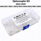 10Values Optocoupler kit 4N25 4N35 MOC3021 MOC3022 MOC3023 MOC3041 MOC3043 MOC3052 Each 5pcs MOC3052 MOC3061 MOC363