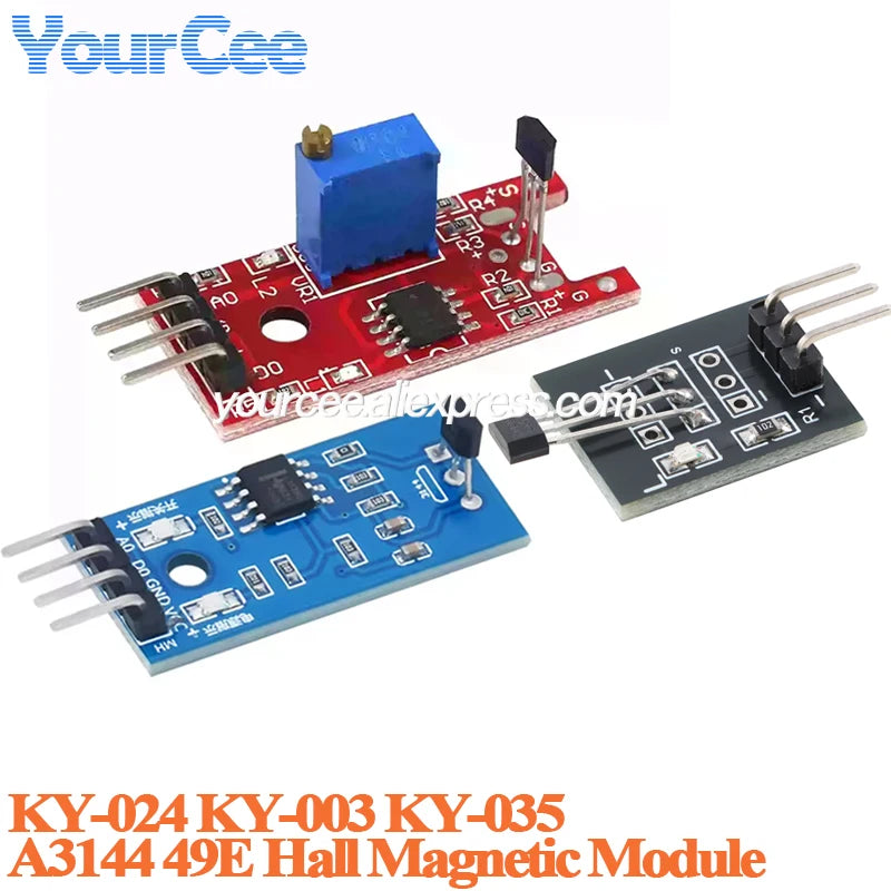 20pcs/1pc A3144E Hall Sensor Unipolar Electronic Magnetic Induction Switch Module 49E A3144/OH3144/Y3144 Hall Effect Sensor