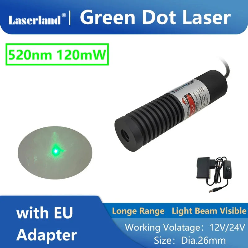 Long Range Light Beam Visible 520nm Green Dot Laser Module Diode Locator Focusable for Tunnel
