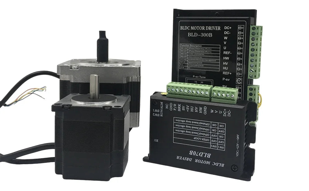 DC24V/48V AC220V Nema23 Nema34 Brushless Motor Driver Kit 57mm 86mm 65W-800W BLDC Motor Hall Sensor 3000rpm For PCB Drilling