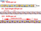 5m DC5V 12V 24V SMD 5050 LED Strip Light TV Backlight IP20 IP65 Waterproof  Cool Warm White 4000K RGB Tape Ribbon for Decoration