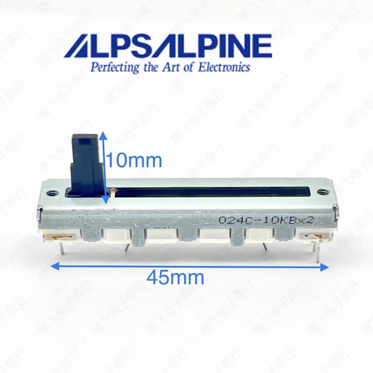 1 pcs Original Alps Alps 4.5cm sliding potentiometer duplex b10k * 2-axis 10mm mixer push