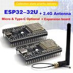 ESP32-WROOM-32U DevKitC WiFi Bluetooth IoT Development Board with 2.4G Antenna & Arduino+ Compatible for Wireless Programming