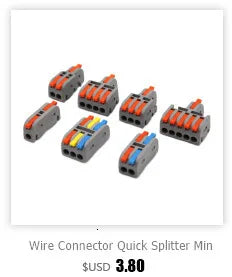 Wire Connector 222-412 2 Pin Splicing Terminal Blocks Led Strip Lighting Electric Quick Connectors Mini Conductor Rail Conector