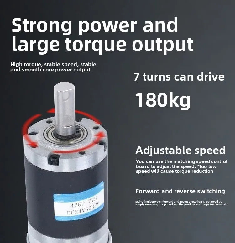 Planetary Gear DC Reduction Motor 24V Mingyang 42GP-775 Low-speed Small Motor Speed Regulation Micro Motor