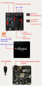Mini Bluetooth 5.0 50W+50W Dual Channel Audio Power Digital Amplifier Board Stereo Amplifier 3.5MM AUX USB APP XY-AP50L