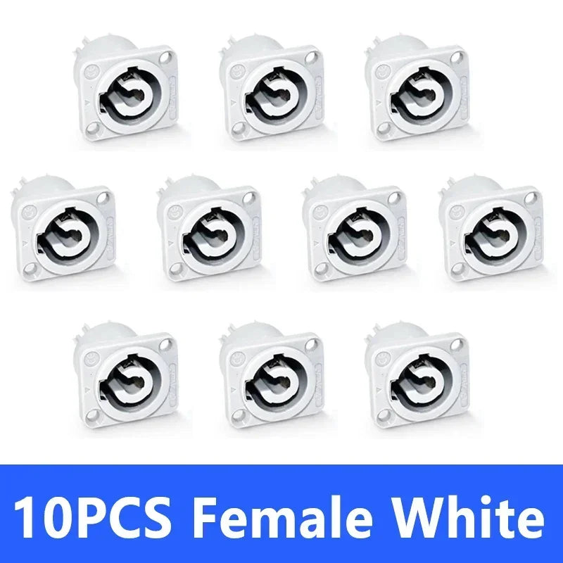 10Pcs 3Pin Powercon Connector NAC3FCA NAC3FCB Lockable Cable Plug Chassis Socket AC Power Connector for LED Screen Stage Light
