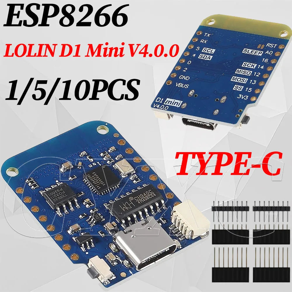 10-1PCS WeMos D1 Mini ESP8266 WIFI Internet of Things Development Board Based ESP-8266 D1 Mini V4.0.0 NodeMCU Lua IOT Board