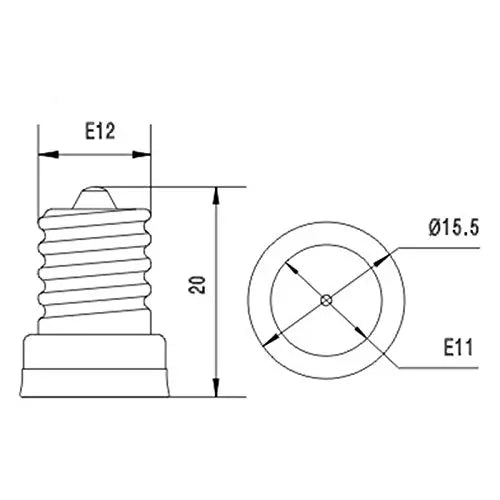 8pcs E12 to E11 Adapter E-Simpo PBT Copper E12 Mini Chandelier Lamp Base to Mini E11 Bulb Lamp Holder Converter