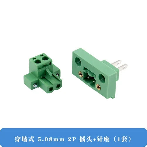 Pluggable Through-Wall Green Terminal Block 2EDGWB-5.08MM With Screw Fixed Panel 2P3P4P-12P