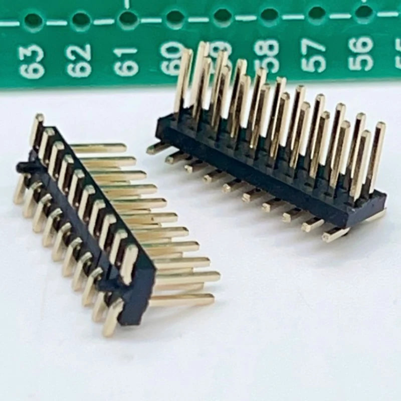 100pcs 1.27mm SMT wt Guide Post Dual SMD Pin Header Gold-plated 2*4/5/6/7/8/9/10/20/25Pin PH4.3 PCB Male Female Socket