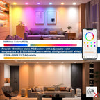 1-10PCS 10W Smart LED Downlight Bluetooth Ceiling Lamp RGB CCT Lamp APP Remote Control Color Changing Light for Google Alexa Hom
