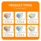 10/50 PCS Universal Compact Mini Fast Wire Connectors Lever Nut Crimp Splitter Electrical Conductors Push-in Home Terminal Block