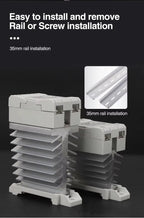 10A 25A 40A 60A 80A 100A Single Phase Slim SSR Solid State Relay With Heat Sink Industrial Relay DIN Rail Mount