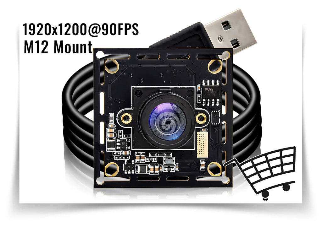WGWK 1080P 90FPS Global Shutter High Frame Rate Mini USB Camera Module High Speed Aptina AR0234 For High-Speed Motion Capture